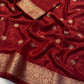 Soft viscous crepe silk with flower buttas and Banarasi border