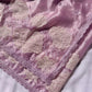 Floral appliqué embroidered shimmer saree