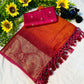 Beautiful dola silk saree with lurex linings