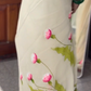 Pure mul cotton handpainted saree - globe amaranth