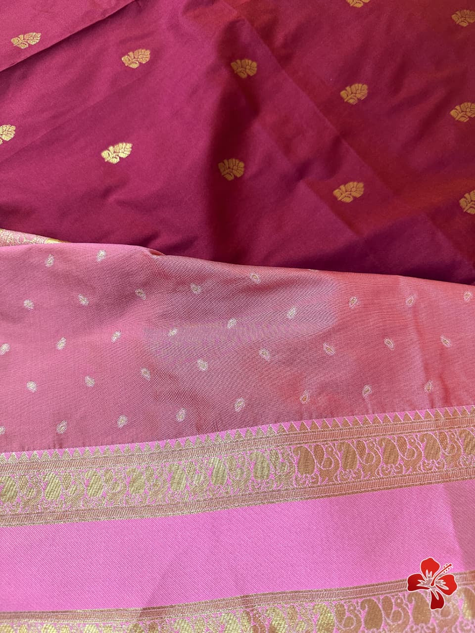 Beautiful soft semi silk saree with contrast border