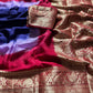 Beautiful mix cotton tie dye saree with multi colors