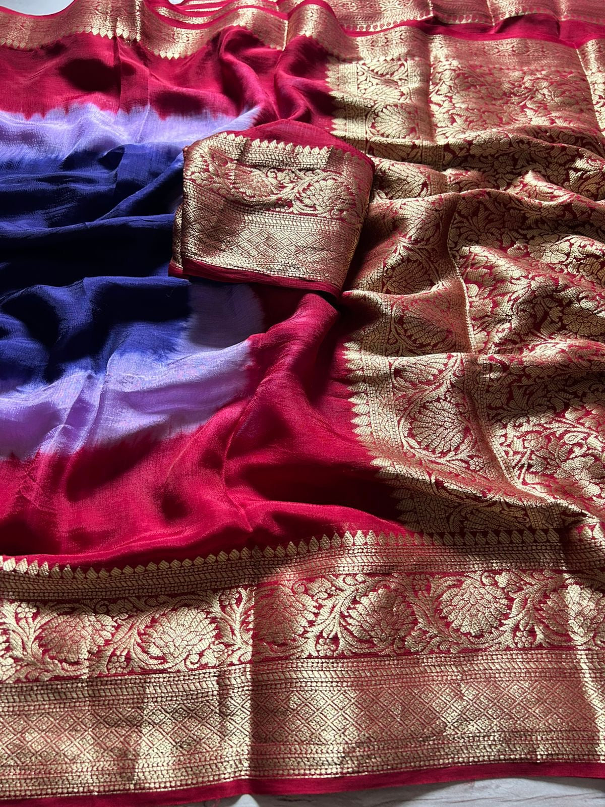 Beautiful mix cotton tie dye saree with multi colors