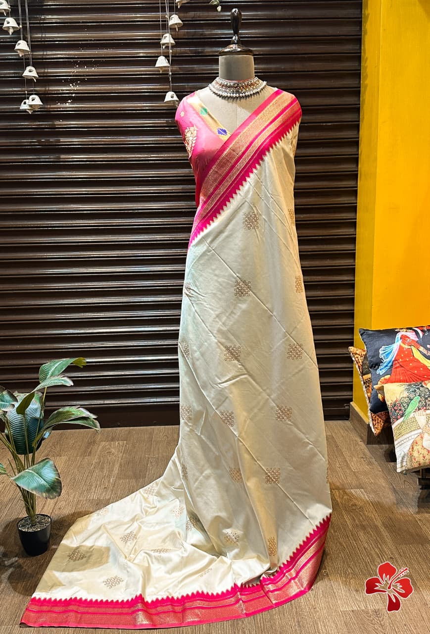 Soft semi silk saree - kolam