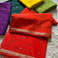 Premium semi crape Banarasi silk saree with small buttis and border