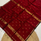 Maheshwari silk cotton small border saree with v buttis
