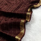 Pure viscous chinon silk with zari checks