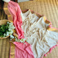 Soft Mul Cotton saree - big baby Pink border