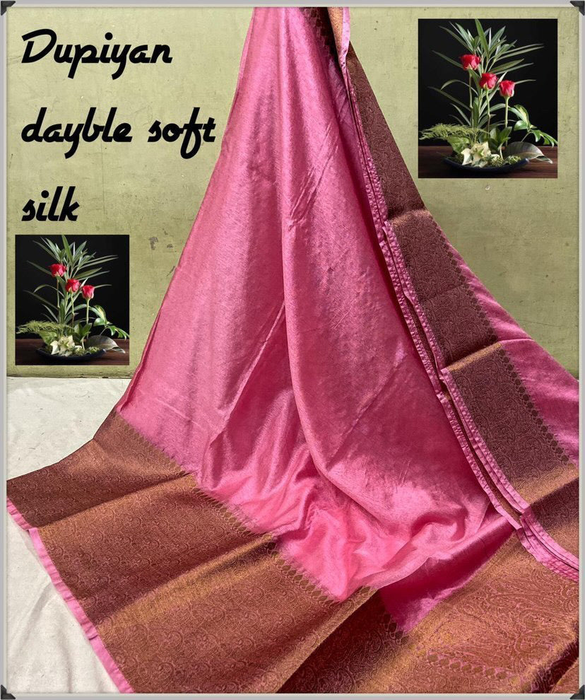 Gorgeous warm silk saree with broad border