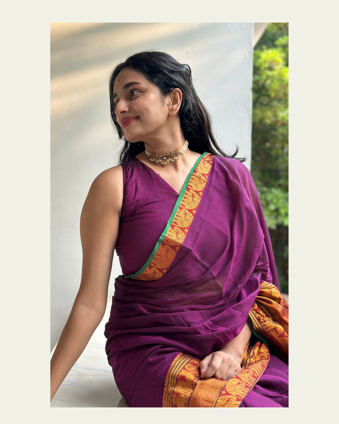 Aranya handwoven big border Narayanpet cotton sarees