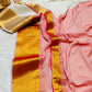 Soft Mul cotton saree - Red pallu