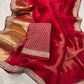 Pure organza saree with kanchi zari border and heavy blouse