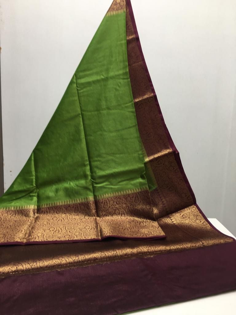 Semi Banarasi warm silk Contrast