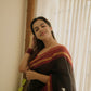 Ahaana inspired pure kanchi cotton saree in black and red combo - Prebooking
