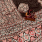 Soft and beautiful crepe silk saree with ajrakh prints and mirror work