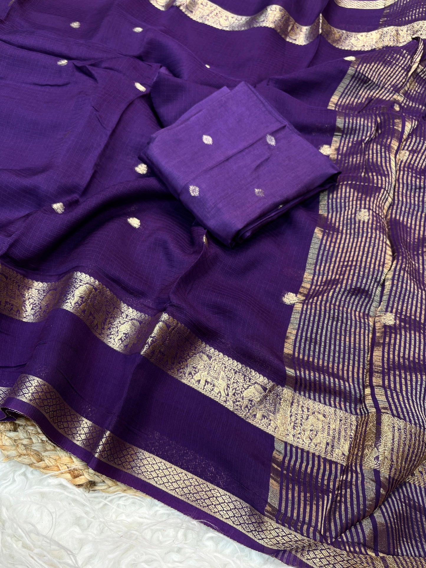 Beautiful viscose kota saree with dual jacquard border
