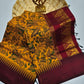 Premium silk cotton saree with kalamkari prints