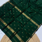 Maheshwari silk cotton small border saree with v buttis