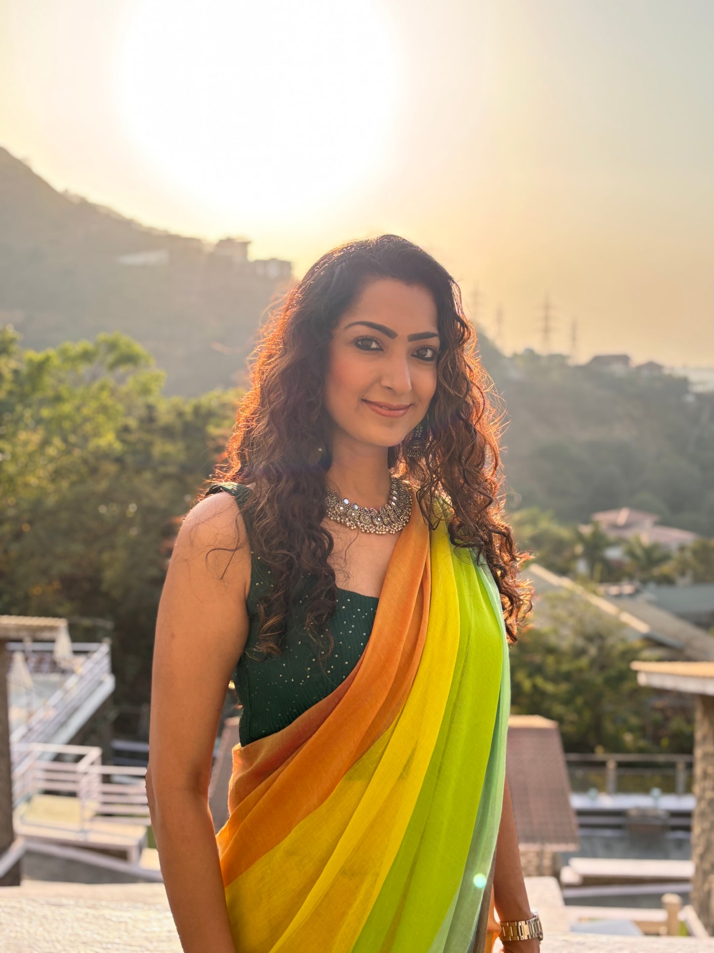 Soft and authentic Mul cotton saree - Multicolor