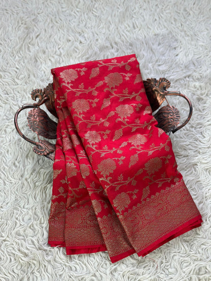 Semi Banarasi georgette saree with antique weaves