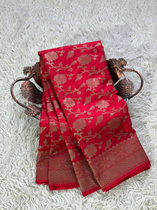 Semi Banarasi georgette saree with antique weaves