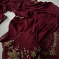 Soft crush rangoli saree with beautiful handwork on border and pallu