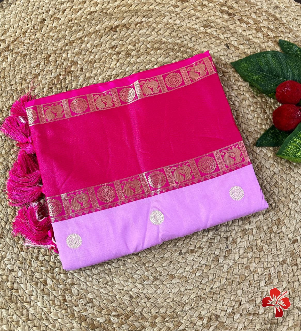 Soft semi silk saree - coin chakra