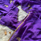 Mrunal Thakur inspired purple handwork organza saree