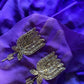 Mrunal Thakur inspired purple handwork organza saree