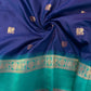 Semi kanchi silk saree with contrast border
