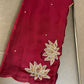 Soft crush rangoli saree with beautiful lotus handwork on pallu