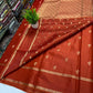 Beautiful semi gajji silk saree with beautiful floral butta weavings