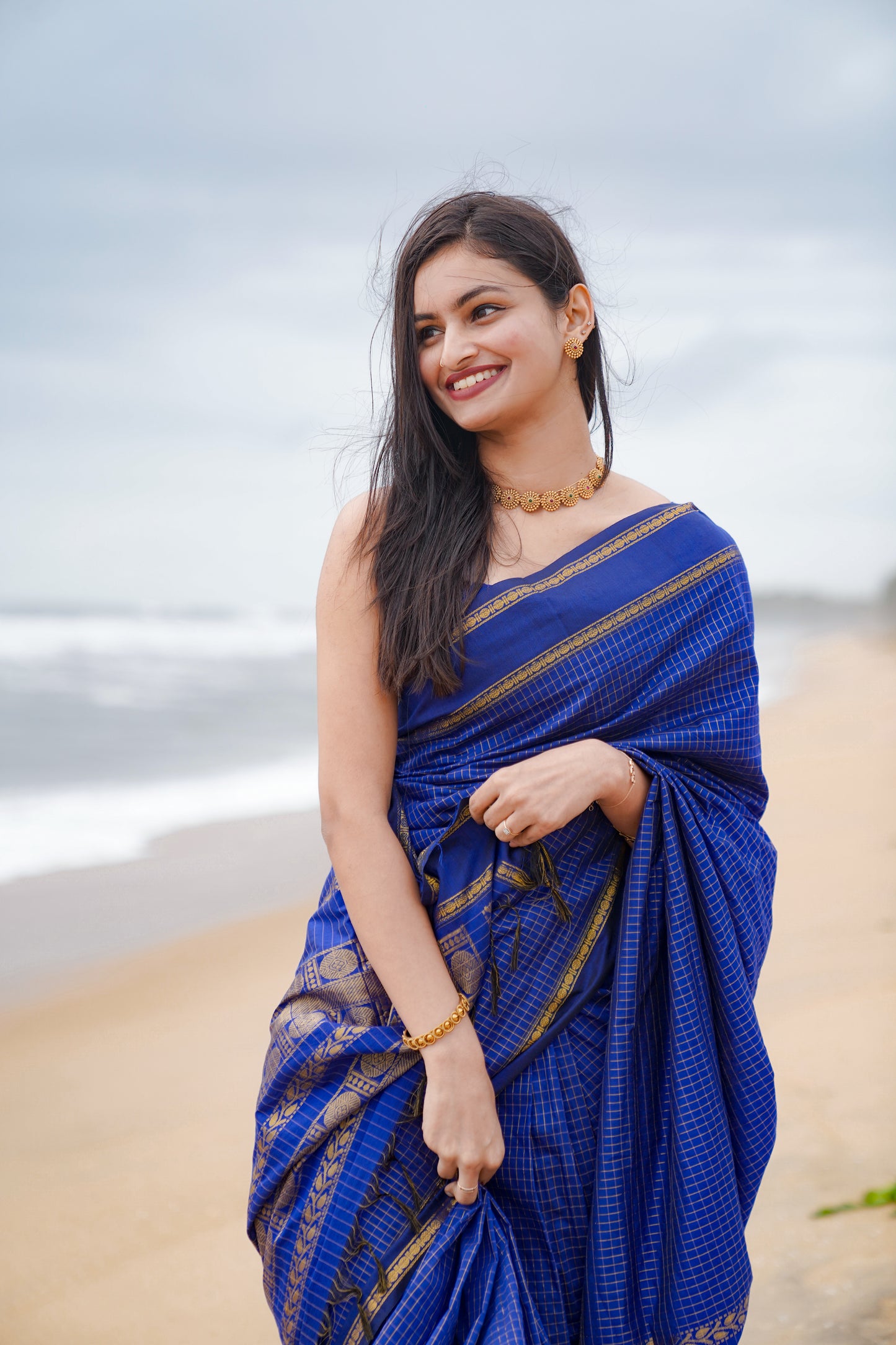 Arani silk cotton saree with checks