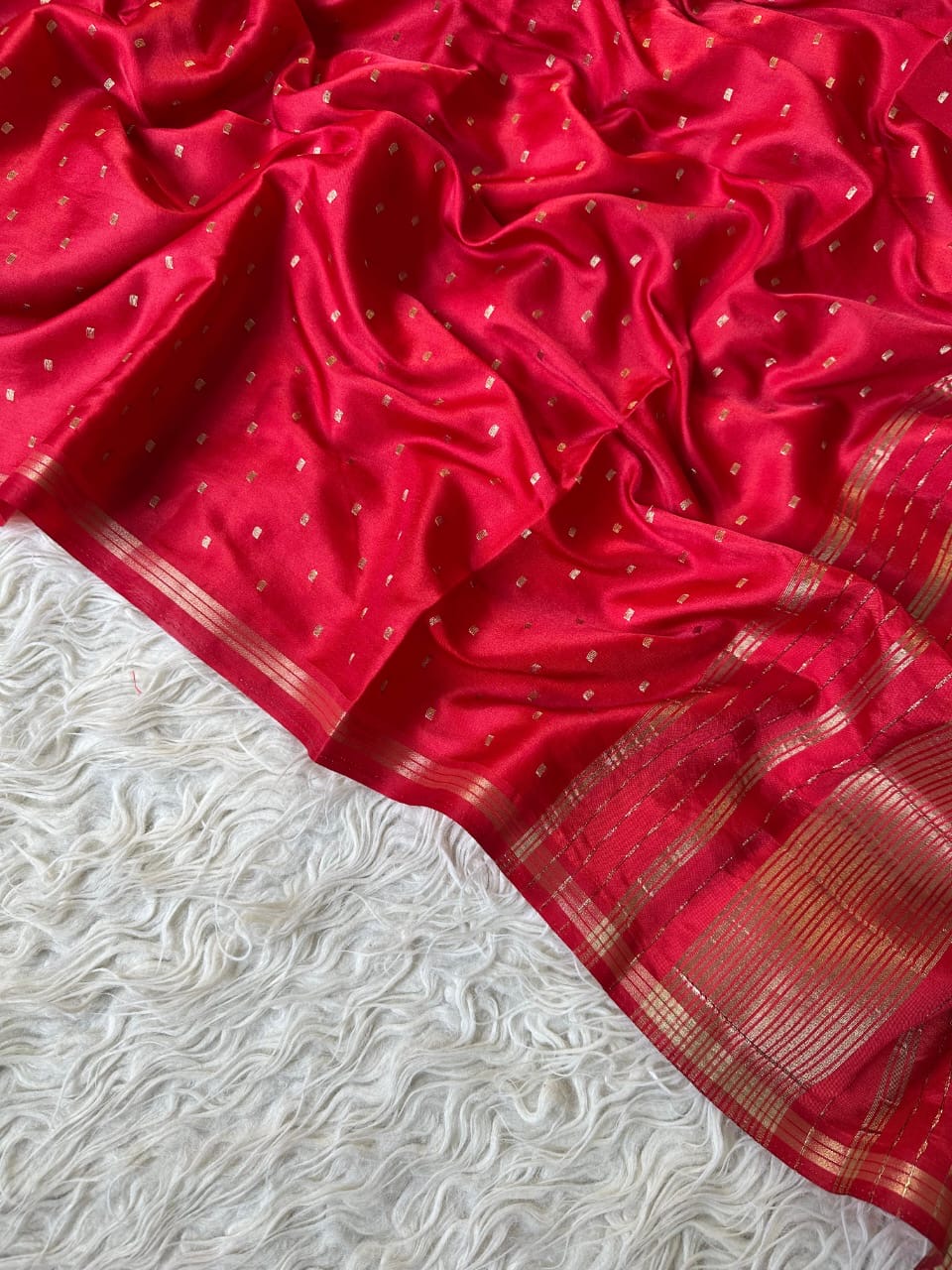 Banarasi semi katan silk with buttas