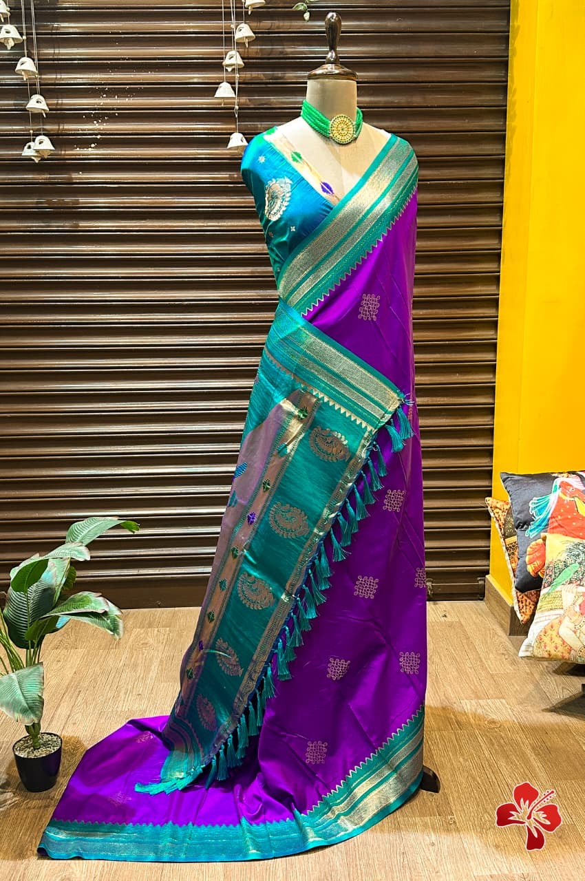 Soft semi silk saree - kolam