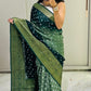 Semi dola silk with bandhini prints