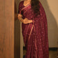 Soft viscous crushed chinon silk saree