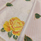 Premium Tissue Striped Saree with Rose Embroidery
