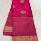 Pure chinon silk saree with daman work!