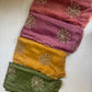 Beautiful soft two tone tissue silk saree with gotta, pearl and sequins work