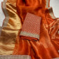 Pure organza saree with kanchi zari border and heavy blouse