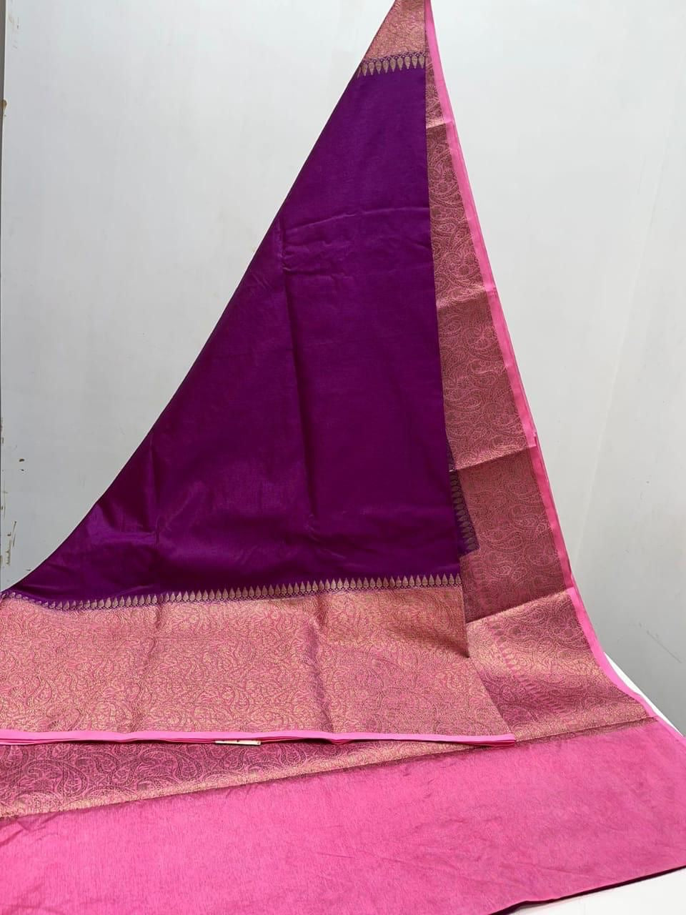 Semi Banarasi warm silk Contrast