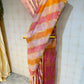 Semi katan organza saree with rangkot pattern