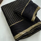 Beautiful viscous georgette saree with checks body and running blouse