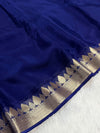Beautiful viscous georgette saree with zari border and dola silk blouse