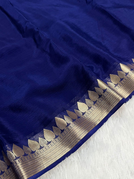 Beautiful viscous georgette saree with zari border and dola silk blouse