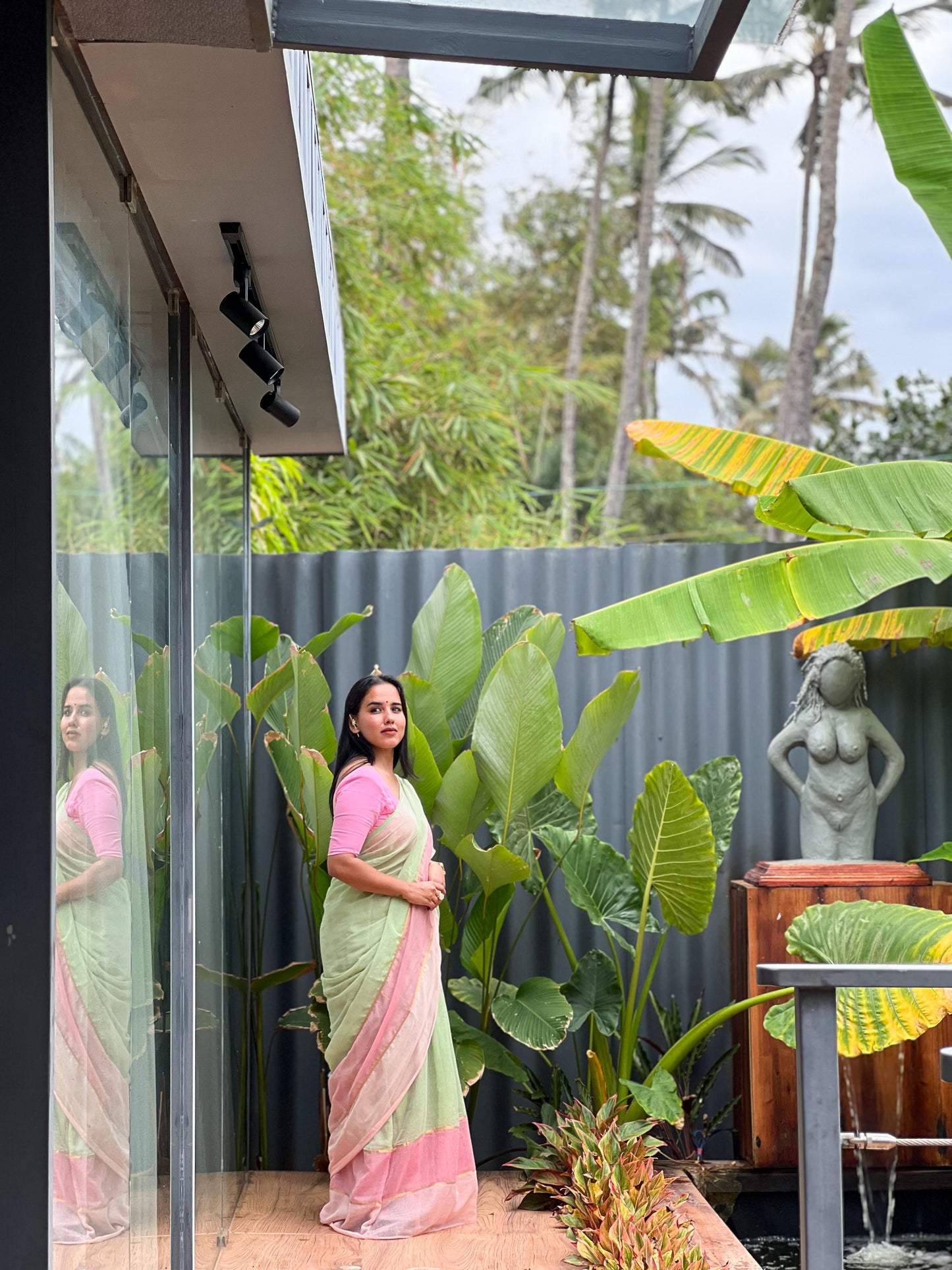 Mul cotton saree with Tassels- GP