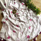 Pure mul cotton saree with cute prints and silver zari stripes
