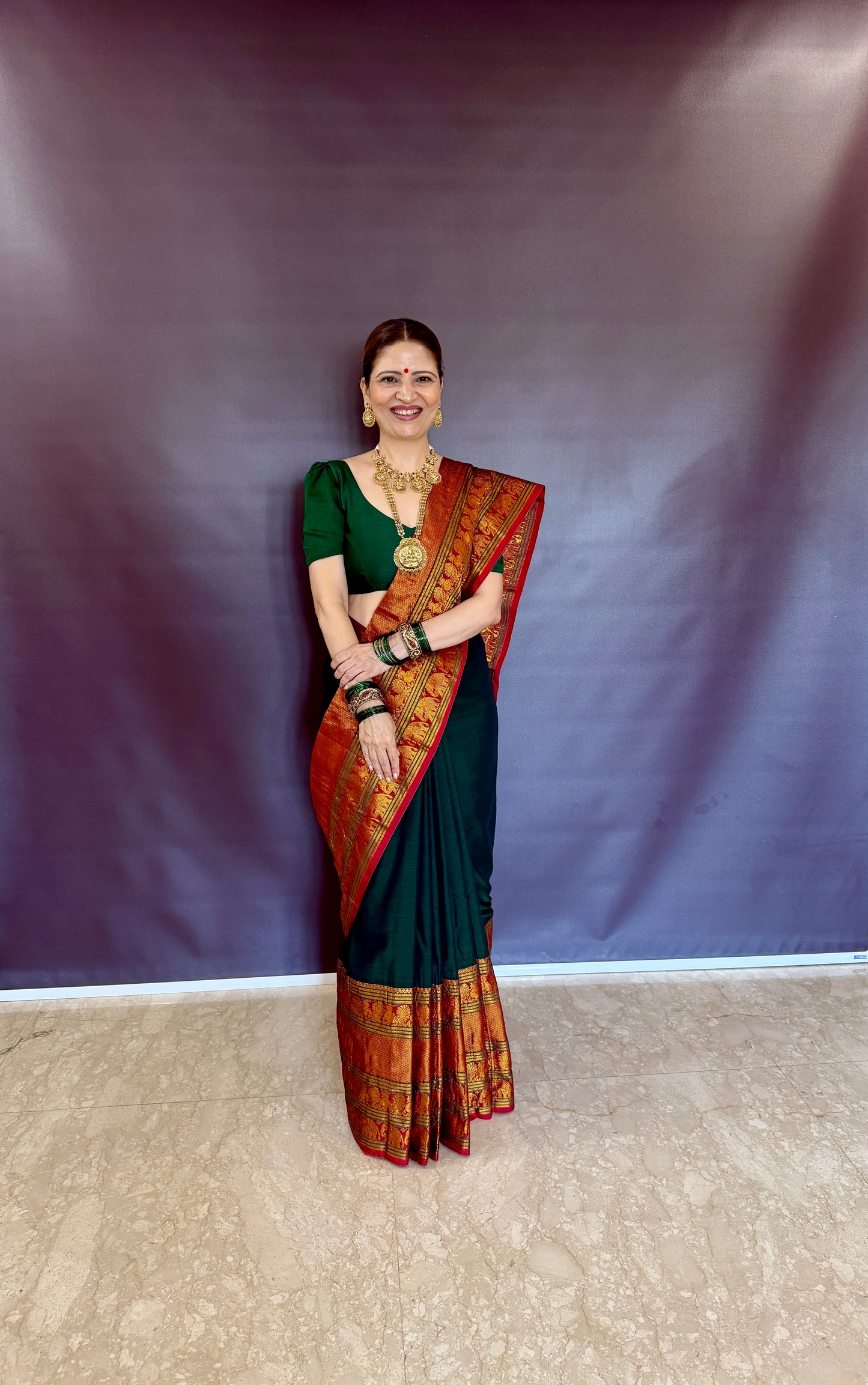Aranya handwoven big border Narayanpet cotton sarees