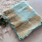 Beautiful semi organza saree with gold zari pitta work border and scalloped edges